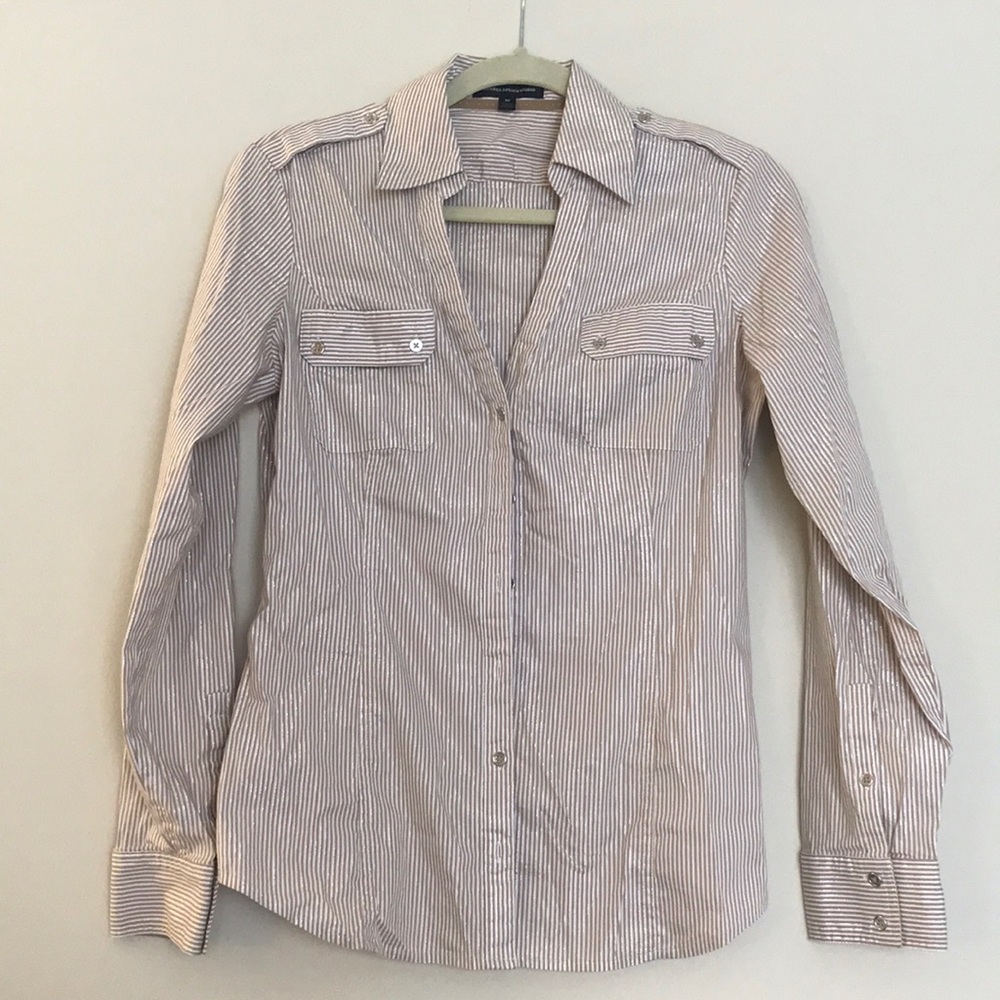 Metallic button-down